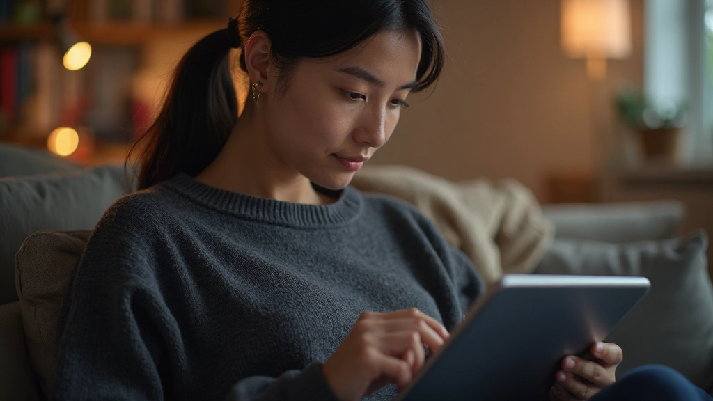Person using learning app on tablet showing spaced repetition schedule and progress tracking