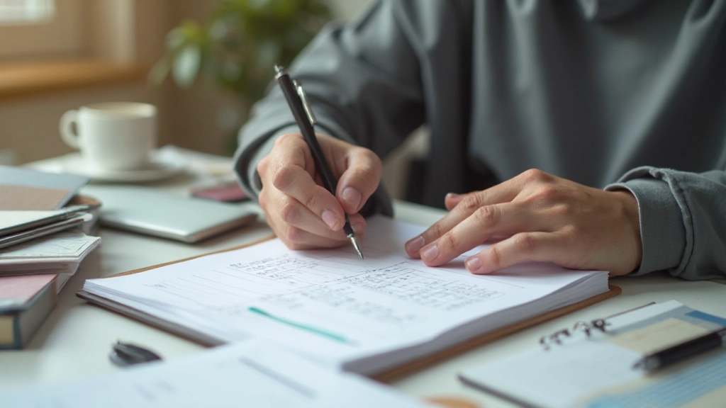 Профессиональное рабочее пространство с планировочными материалами и ноутбуком